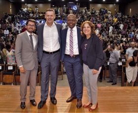 Aula Inspira UnB 2023-1 “Queremos te encontrar” com o Ministro dos Direitos Humanos e da Cidadania, Silvio Almeida. Foto: Beto Monteiro/Ascom UnB. 27/03/2023